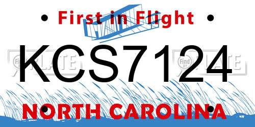KCS7124 North Carolina License Plate