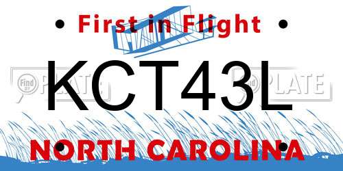 KCT43L North Carolina License Plate