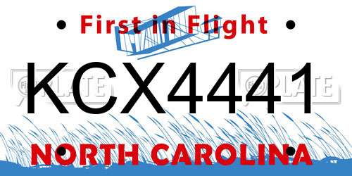 KCX4441 North Carolina License Plate