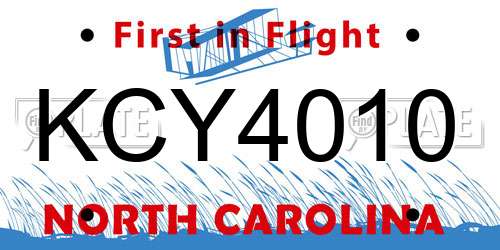 KCY4010 North Carolina License Plate