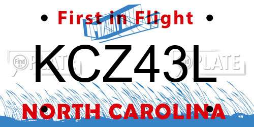 KCZ43L North Carolina License Plate