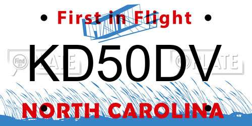 KD50DV North Carolina License Plate