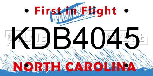 KDB4045 North Carolina License Plate