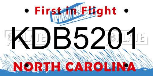 KDB5201 North Carolina License Plate