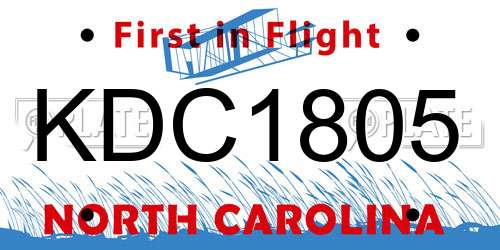 KDC1805 North Carolina License Plate