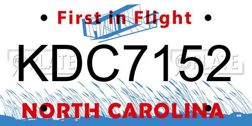 KDC7152 North Carolina License Plate