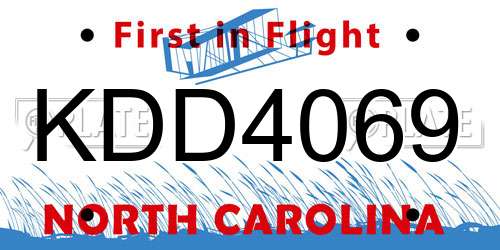 KDD4069 North Carolina License Plate