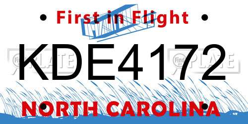 KDE4172 North Carolina License Plate