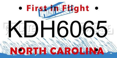 KDH6065 North Carolina License Plate