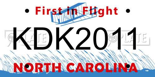 KDK2011 North Carolina License Plate