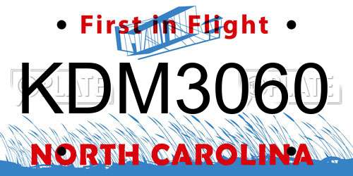 KDM3060 North Carolina License Plate