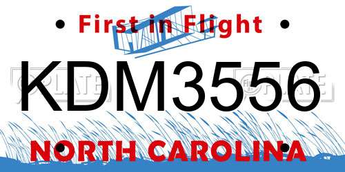 KDM3556 North Carolina License Plate