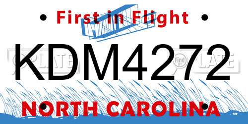 KDM4272 North Carolina License Plate