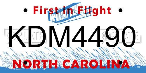 KDM4490 North Carolina License Plate