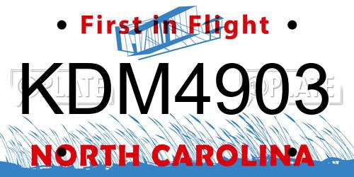KDM4903 North Carolina License Plate