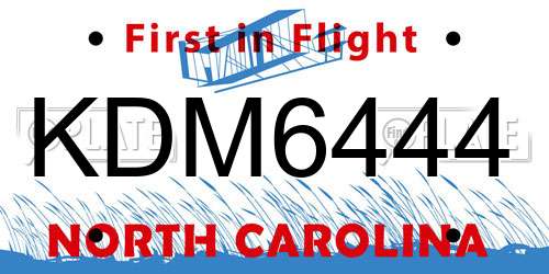 KDM6444 North Carolina License Plate