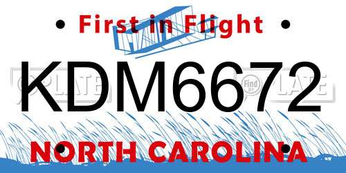 KDM6672 North Carolina License Plate