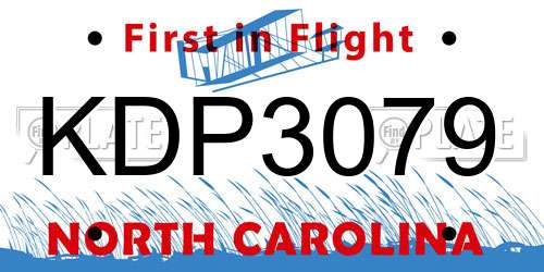 KDP3079 North Carolina License Plate