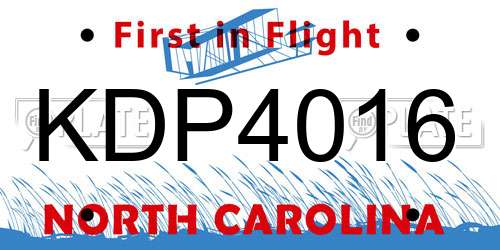 KDP4016 North Carolina License Plate