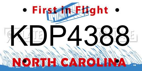 KDP4388 North Carolina License Plate