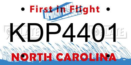 KDP4401 North Carolina License Plate