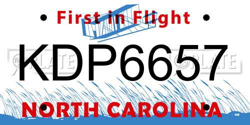 KDP6657 North Carolina License Plate