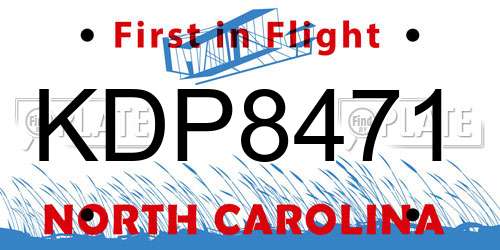 KDP8471 North Carolina License Plate