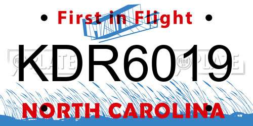 KDR6019 North Carolina License Plate