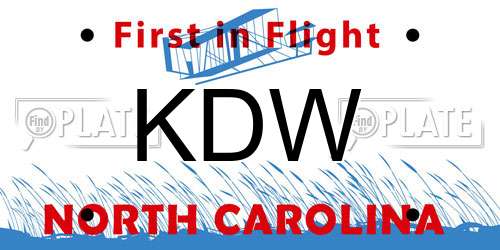 KDW North Carolina License Plate