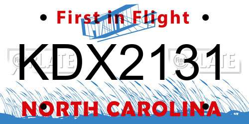 KDX2131 North Carolina License Plate
