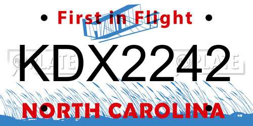 KDX2242 North Carolina License Plate