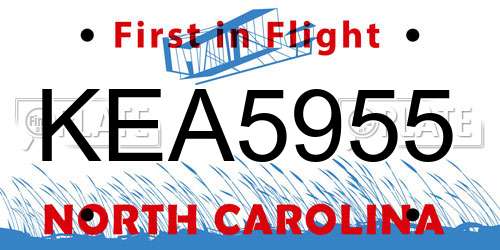 KEA5955 North Carolina License Plate