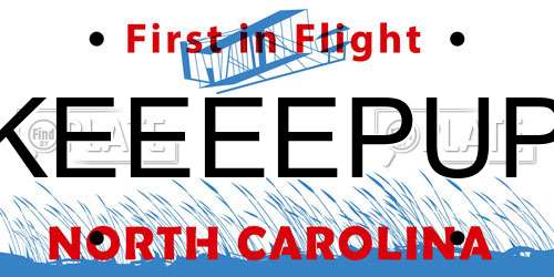 KEEEEPUP North Carolina License Plate