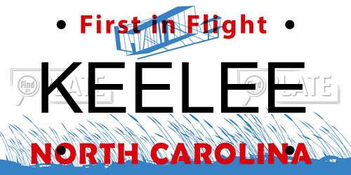KEELEE North Carolina License Plate