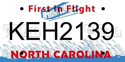 KEH2139 North Carolina License Plate