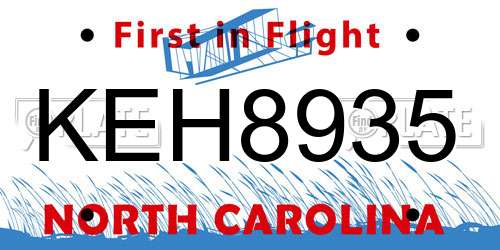 KEH8935 North Carolina License Plate
