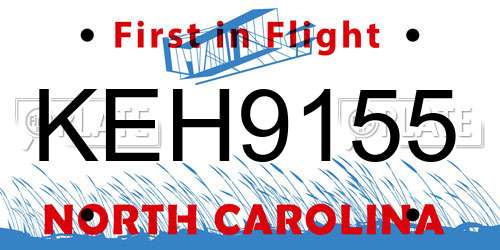 KEH9155 North Carolina License Plate