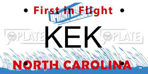 KEK North Carolina License Plate