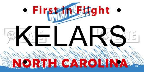 KELARS North Carolina License Plate