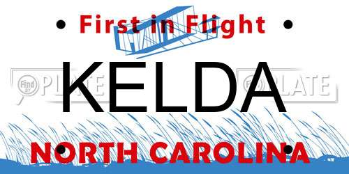 KELDA North Carolina License Plate