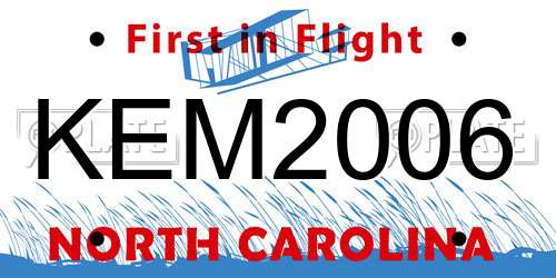 KEM2006 North Carolina License Plate