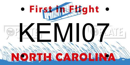 KEMI07 North Carolina License Plate
