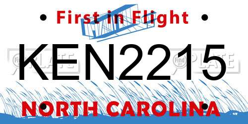 KEN2215 North Carolina License Plate