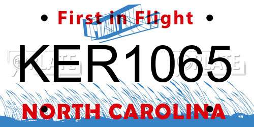 KER1065 North Carolina License Plate