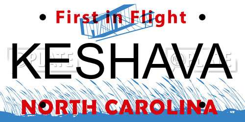 KESHAVA North Carolina License Plate