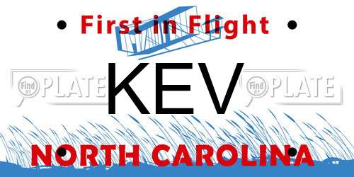 KEV North Carolina License Plate