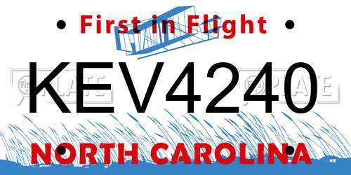 KEV4240 North Carolina License Plate