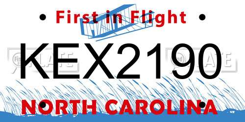 KEX2190 North Carolina License Plate