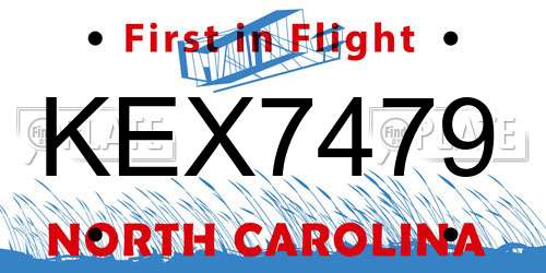 KEX7479 North Carolina License Plate