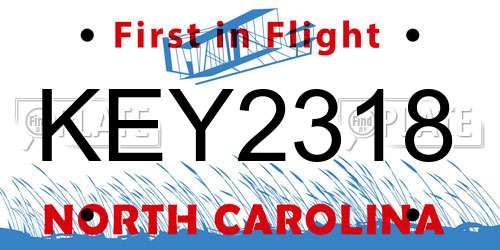 KEY2318 North Carolina License Plate